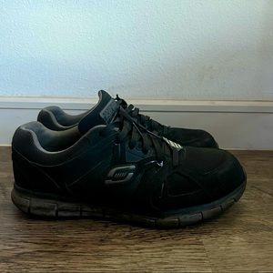 Skechers Flex Sole Work Mens Black Safety Alloy Toe Work shoes Size 11
